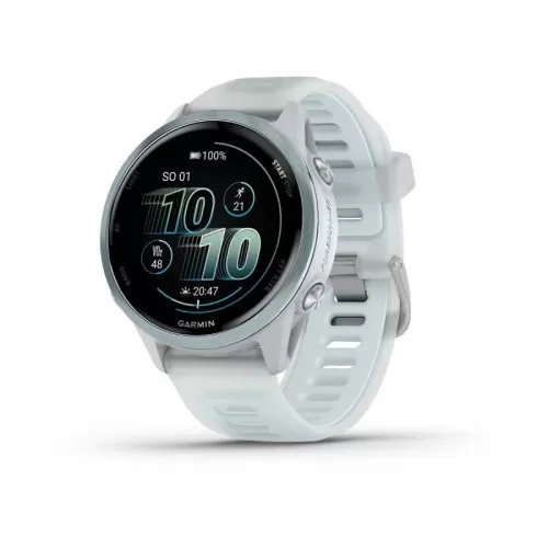 Garmin Forerunner 570 White 42 mm mostrando datos de carrera