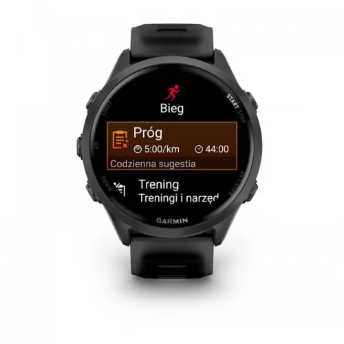 Garmin Forerunner 570 Black 47 mm mostrando datos de carrera