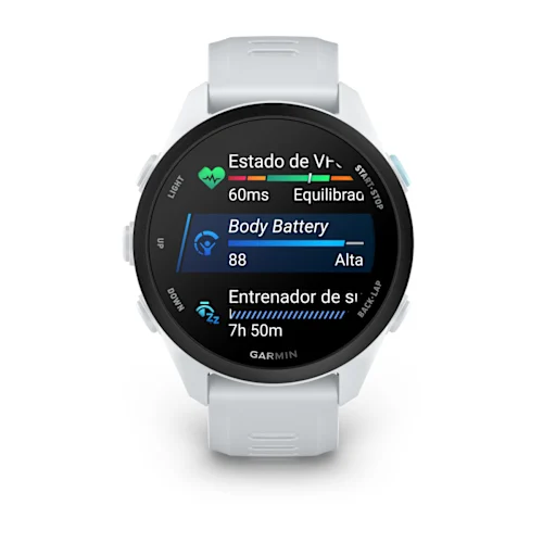 Garmin Forerunner 70 Blanco smartwatch GPS running con pantalla AMOLED