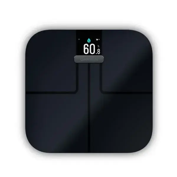Garmin Index S2 mostrando peso e IMC en pantalla
