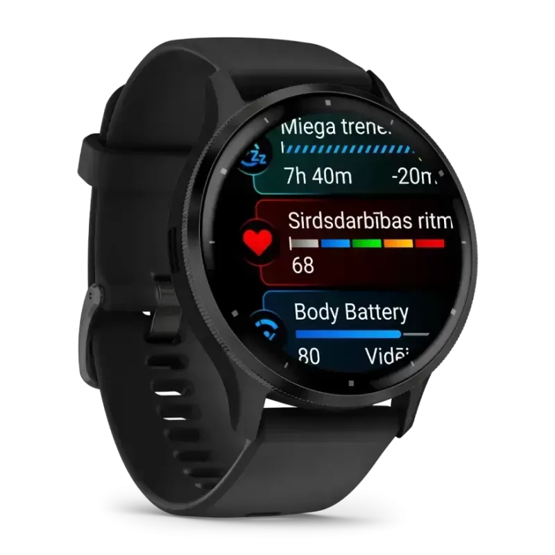 Garmin Venu 3 Negro pantalla AMOLED encendida