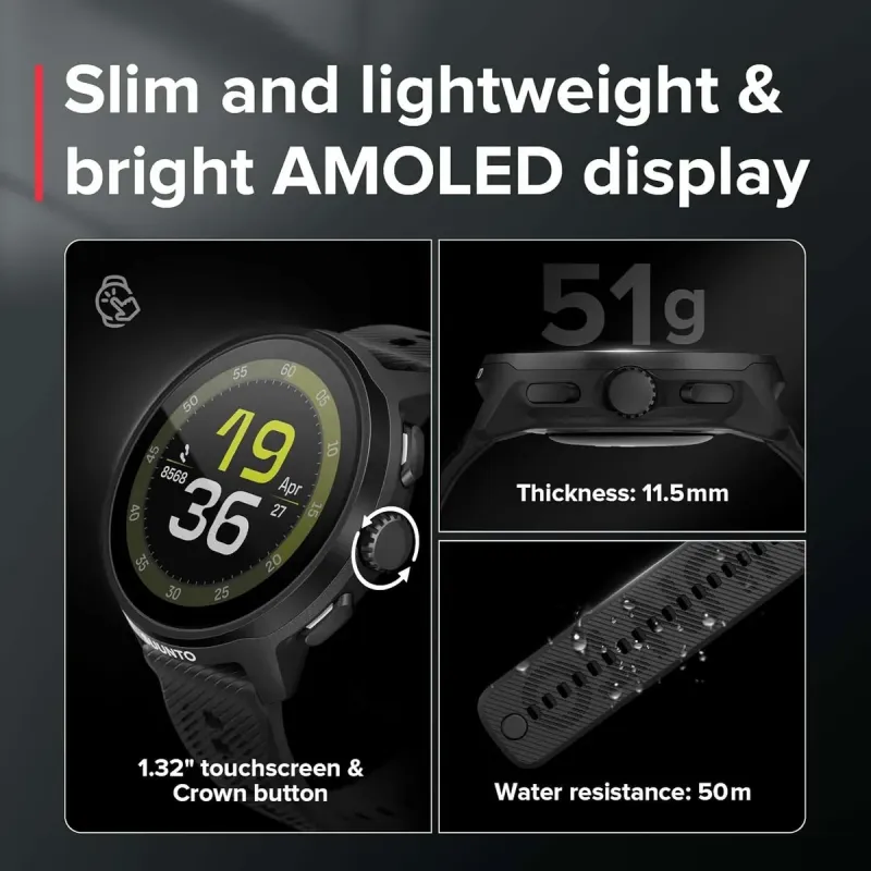 Reloj deportivo Suunto Run All Black con GPS multibanda para running
