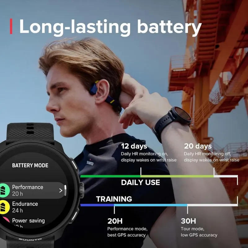 Reloj deportivo Suunto Run All Black con GPS multibanda para running